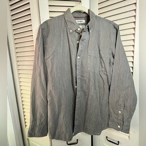 Good threads Gray Standard Men's button up long sleeve shirt Size M